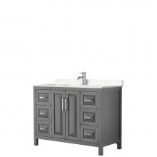 Wyndham Collection WCV252548SKGC2UNSMXX - Daria 48 Inch Single Bathroom Vanity in Dark Gray, Light-Vein Carrara Cultured Marble Countertop,