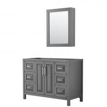 Wyndham Collection WCV252548SKGCXSXXMED - Daria 48 Inch Single Bathroom Vanity in Dark Gray, No Countertop, No Sink, and Medicine Cabinet