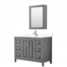 Wyndham Collection WCV252548SKGWCUNSMED - Daria 48 Inch Single Bathroom Vanity in Dark Gray, White Cultured Marble Countertop, Undermount Sq