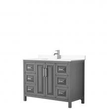 Wyndham Collection WCV252548SKGWCUNSMXX - Daria 48 Inch Single Bathroom Vanity in Dark Gray, White Cultured Marble Countertop, Undermount Sq