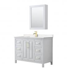 Wyndham Collection WCV252548SWGC2UNSMED - Daria 48'' Single Bathroom Vanity in White, Light-Vein Carrara Cultured Marble Counterto