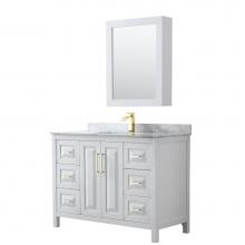 Wyndham Collection WCV252548SWGCMUNSMED - Daria 48 Inch Single Bathroom Vanity in White, White Carrara Marble Countertop, Undermount Square