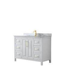 Wyndham Collection WCV252548SWGCMUNSMXX - Daria 48 Inch Single Bathroom Vanity in White, White Carrara Marble Countertop, Undermount Square