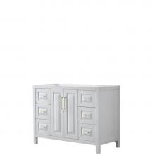 Wyndham Collection WCV252548SWGCXSXXMXX - Daria 48 Inch Single Bathroom Vanity in White, No Countertop, No Sink, Brushed Gold Trim