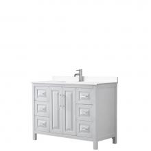 Wyndham Collection WCV252548SWHWCUNSMXX - Daria 48 Inch Single Bathroom Vanity in White, White Cultured Marble Countertop, Undermount Square