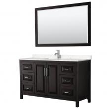 Wyndham Collection WCV252560SDEC2UNSM58 - Daria 60 Inch Single Bathroom Vanity in Dark Espresso, Light-Vein Carrara Cultured Marble Countert