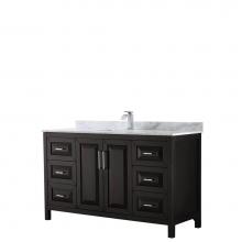 Wyndham Collection WCV252560SDECMUNSMXX - Daria 60 Inch Single Bathroom Vanity in Dark Espresso, White Carrara Marble Countertop, Undermount