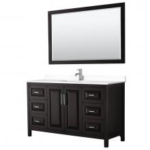 Wyndham Collection WCV252560SDEWCUNSM58 - Daria 60 Inch Single Bathroom Vanity in Dark Espresso, White Cultured Marble Countertop, Undermoun