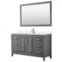 Wyndham Collection WCV252560SKGC2UNSM58 - Daria 60 Inch Single Bathroom Vanity in Dark Gray, Light-Vein Carrara Cultured Marble Countertop,