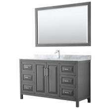 Wyndham Collection WCV252560SKGCMUNSM58 - Daria 60 Inch Single Bathroom Vanity in Dark Gray, White Carrara Marble Countertop, Undermount Squ