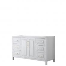 Wyndham Collection WCV252560SWGCXSXXMXX - Daria 60 Inch Single Bathroom Vanity in White, No Countertop, No Sink, Brushed Gold Trim