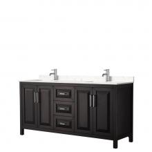 Wyndham Collection WCV252572DDEC2UNSMXX - Daria 72 Inch Double Bathroom Vanity in Dark Espresso, Light-Vein Carrara Cultured Marble Countert