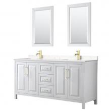 Wyndham Collection WCV252572DWGC2UNSM24 - Daria 72'' Double Bathroom Vanity in White, Light-Vein Carrara Cultured Marble Counterto