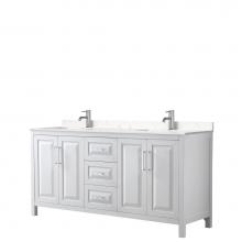 Wyndham Collection WCV252572DWHC2UNSMXX - Daria 72 Inch Double Bathroom Vanity in White, Light-Vein Carrara Cultured Marble Countertop, Unde