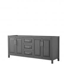 Wyndham Collection WCV252580DKGCXSXXMXX - Daria 80 Inch Double Bathroom Vanity in Dark Gray, No Countertop, No Sink, and No Mirror