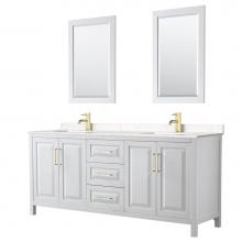 Wyndham Collection WCV252580DWGC2UNSM24 - Daria 80'' Double Bathroom Vanity in White, Light-Vein Carrara Cultured Marble Counterto