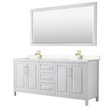 Wyndham Collection WCV252580DWGC2UNSM70 - Daria 80'' Double Bathroom Vanity in White, Light-Vein Carrara Cultured Marble Counterto