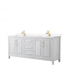 Wyndham Collection WCV252580DWGC2UNSMXX - Daria 80 Inch Double Bathroom Vanity in White, Light-Vein Carrara Cultured Marble Countertop, Unde