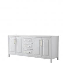 Wyndham Collection WCV252580DWGCXSXXMXX - Daria 80 Inch Double Bathroom Vanity in White, No Countertop, No Sink, Brushed Gold Trim