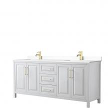 Wyndham Collection WCV252580DWGWCUNSMXX - Daria 80 Inch Double Bathroom Vanity in White, White Cultured Marble Countertop, Undermount Square