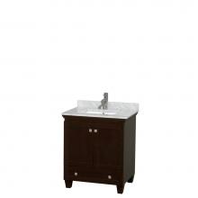 Wyndham Collection WCV800030SESCMUNSMXX - 30 inch Single Bathroom Vanity in Espresso, White Carrara Marble Countertop, Undermount Square Sin