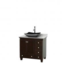 Wyndham Collection WCV800036SESCMGS1MXX - 36 inch Single Bathroom Vanity in Espresso, White Carrara Marble Countertop, Altair Black Granite