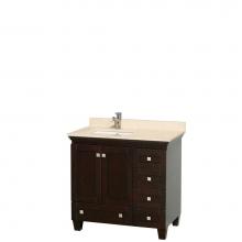 Wyndham Collection WCV800036SESIVUNSMXX - 36 inch Single Bathroom Vanity in Espresso, Ivory Marble Countertop, Undermount Square Sink, and N