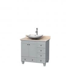 Wyndham Collection WCV800036SOYIVGS6MXX - 36 inch Single Bathroom Vanity in Oyster Gray, Ivory Marble Countertop, Arista White Carrara Marbl