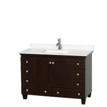 Wyndham Collection WCV800048SESC2UNSMXX - Acclaim 48 Inch Single Bathroom Vanity in Espresso, Light-Vein Carrara Cultured Marble Countertop,