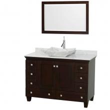 Wyndham Collection WCV800048SESCMGS3M24 - 48 inch Single Bathroom Vanity in Espresso, White Carrara Marble Countertop, Avalon White Carrara