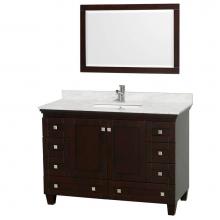 Wyndham Collection WCV800048SESCMUNSM24 - Acclaim 48 Inch Single Bathroom Vanity in Espresso, White Carrara Marble Countertop, Undermount Sq