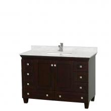 Wyndham Collection WCV800048SESCMUNSMXX - Acclaim 48 Inch Single Bathroom Vanity in Espresso, White Carrara Marble Countertop, Undermount Sq