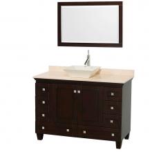 Wyndham Collection WCV800048SESIVD2BM24 - Acclaim 48 Inch Single Bathroom Vanity in Espresso, Ivory Marble Countertop, Pyra Bone Sink, and 2