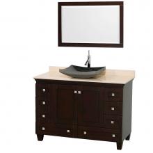 Wyndham Collection WCV800048SESIVGS1M24 - 48 inch Single Bathroom Vanity in Espresso, Ivory Marble Countertop, Altair Black Granite Sink, an