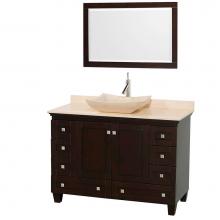 Wyndham Collection WCV800048SESIVGS2M24 - 48 inch Single Bathroom Vanity in Espresso, Ivory Marble Countertop, Avalon Ivory Marble Sink, and