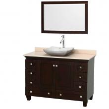 Wyndham Collection WCV800048SESIVGS3M24 - 48 inch Single Bathroom Vanity in Espresso, Ivory Marble Countertop, Avalon White Carrara Marble S