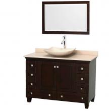 Wyndham Collection WCV800048SESIVGS5M24 - 48 inch Single Bathroom Vanity in Espresso, Ivory Marble Countertop, Arista Ivory Marble Sink, and