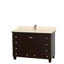 Wyndham Collection WCV800048SESIVUNSMXX - 48 inch Single Bathroom Vanity in Espresso, Ivory Marble Countertop, Undermount Square Sink, and N