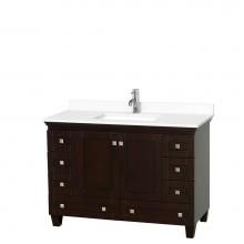 Wyndham Collection WCV800048SESWCUNSMXX - Acclaim 48 Inch Single Bathroom Vanity in Espresso, White Cultured Marble Countertop, Undermount S