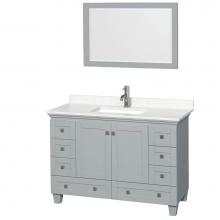 Wyndham Collection WCV800048SOYC2UNSM24 - Acclaim 48 Inch Single Bathroom Vanity in Oyster Gray, Light-Vein Carrara Cultured Marble Countert