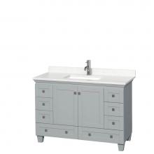 Wyndham Collection WCV800048SOYC2UNSMXX - Acclaim 48 Inch Single Bathroom Vanity in Oyster Gray, Light-Vein Carrara Cultured Marble Countert