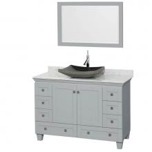 Wyndham Collection WCV800048SOYCMGS1M24 - 48 inch Single Bathroom Vanity in Oyster Gray, White Carrara Marble Countertop, Altair Black Grani