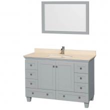 Wyndham Collection WCV800048SOYIVUNSM24 - 48 inch Single Bathroom Vanity in Oyster Gray, Ivory Marble Countertop, Undermount Square Sink, an