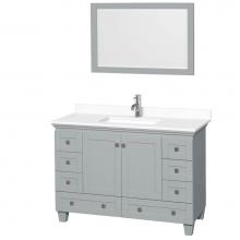 Wyndham Collection WCV800048SOYWCUNSM24 - Acclaim 48 Inch Single Bathroom Vanity in Oyster Gray, White Cultured Marble Countertop, Undermoun