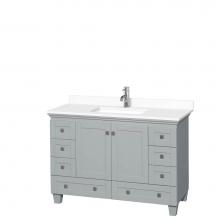 Wyndham Collection WCV800048SOYWCUNSMXX - Acclaim 48 Inch Single Bathroom Vanity in Oyster Gray, White Cultured Marble Countertop, Undermoun