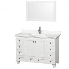 Wyndham Collection WCV800048SWHC2UNSM24 - Acclaim 48 Inch Single Bathroom Vanity in White, Light-Vein Carrara Cultured Marble Countertop, Un