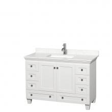 Wyndham Collection WCV800048SWHC2UNSMXX - Acclaim 48 Inch Single Bathroom Vanity in White, Light-Vein Carrara Cultured Marble Countertop, Un