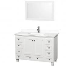 Wyndham Collection WCV800048SWHWCUNSM24 - Acclaim 48 Inch Single Bathroom Vanity in White, White Cultured Marble Countertop, Undermount Squa