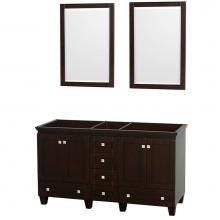 Wyndham Collection WCV800060DESCXSXXM24 - Acclaim 60 Inch Double Bathroom Vanity in Espresso, No Countertop, No Sinks, and 24 Inch Mirrors