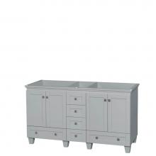 Wyndham Collection WCV800060DOYCXSXXMXX - Acclaim 60 Inch Double Bathroom Vanity in Oyster Gray, No Countertop, No Sinks, and No Mirrors